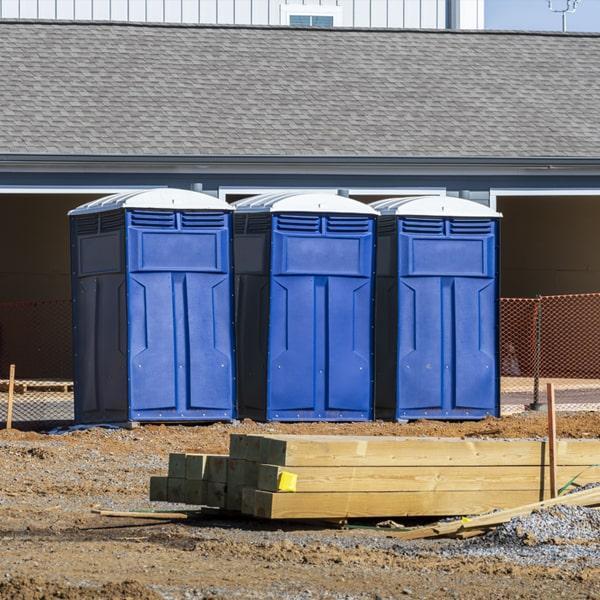 Heavy-duty construction site porta potty in Camden, New Jersey